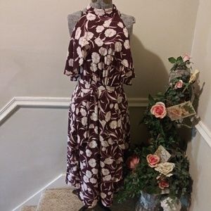 NWT LC Lauren Conrad Burgundy Floral Maxi
